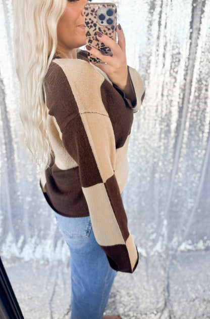 Mocha Checker Sweater