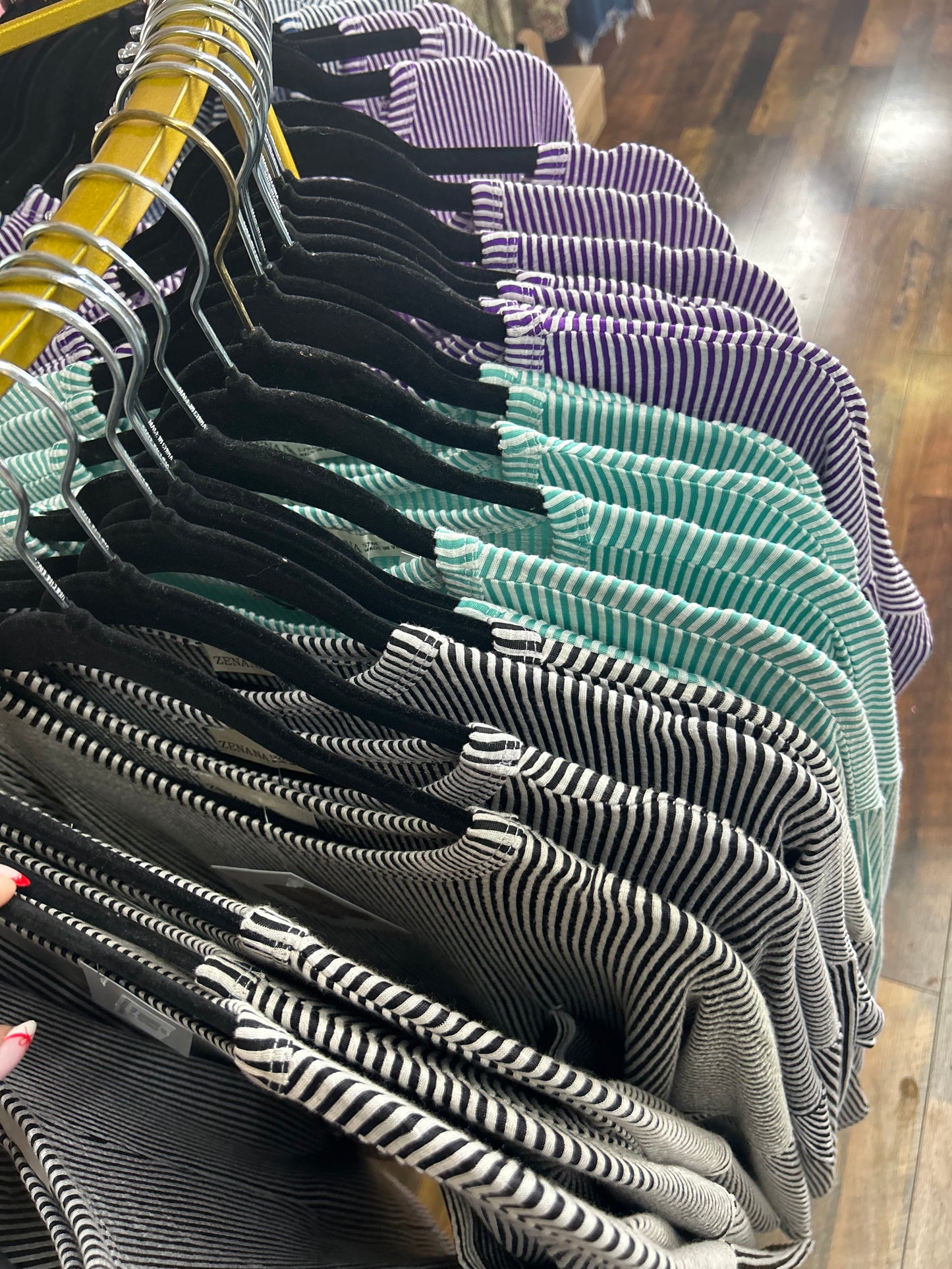 Ribbed Pocket Long-sleeve Tops