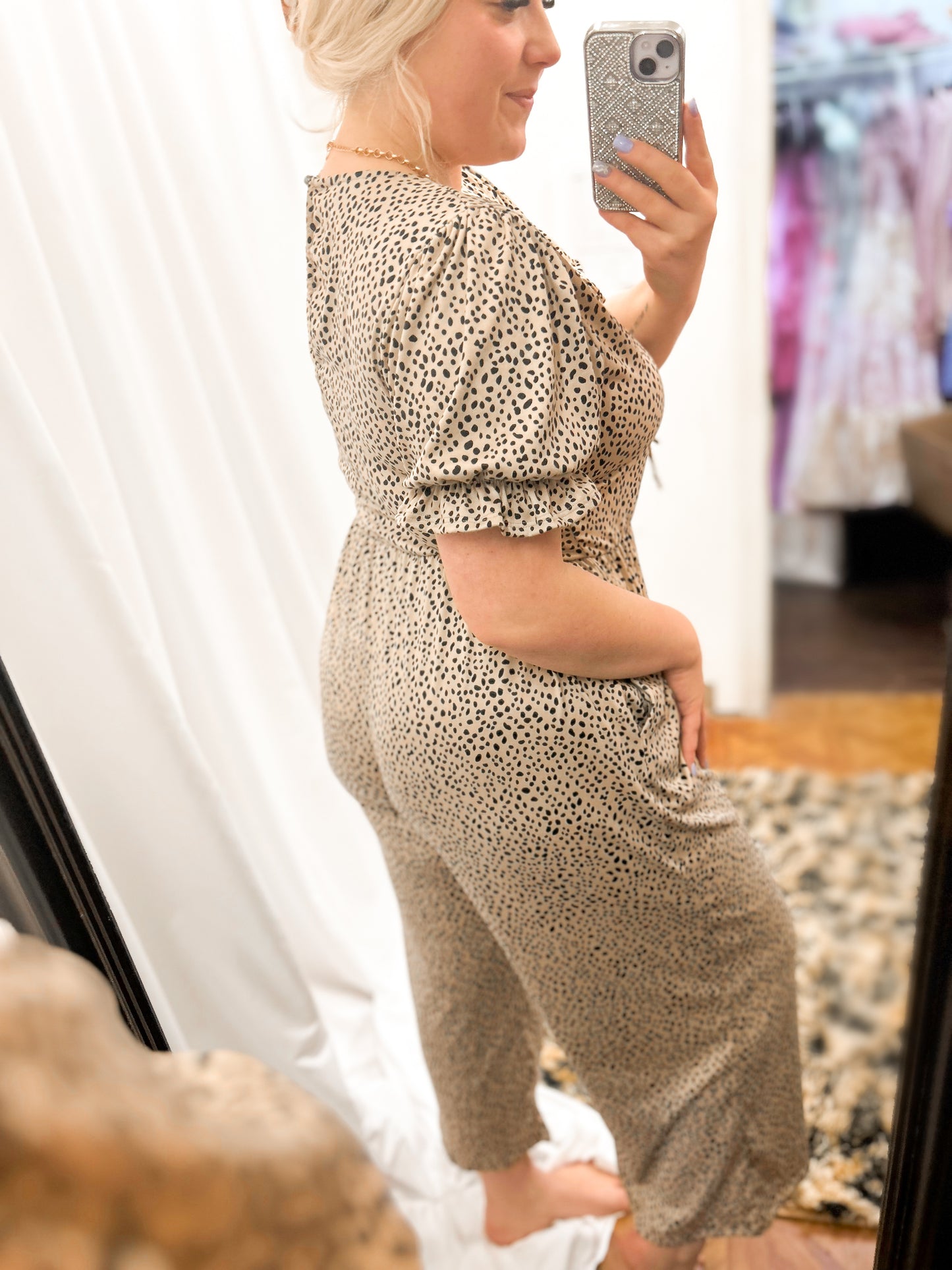 Dalmation Bow Pocket Jumpsuit