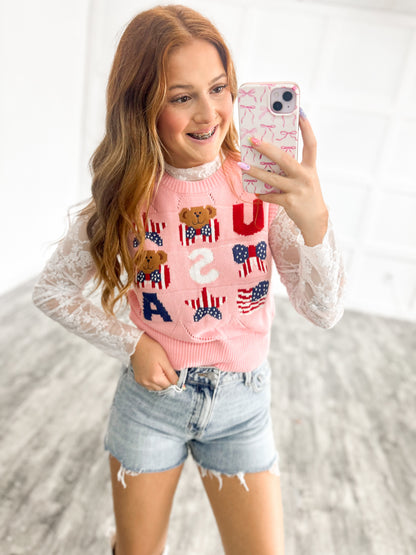 Miss USA Sweater Vest Top
