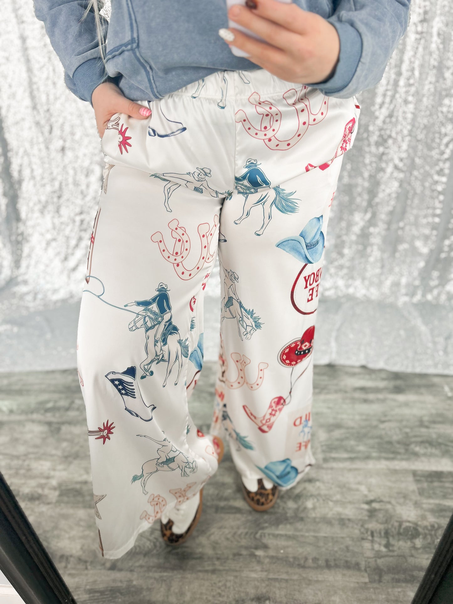 Cowboy Party Satin Pants
