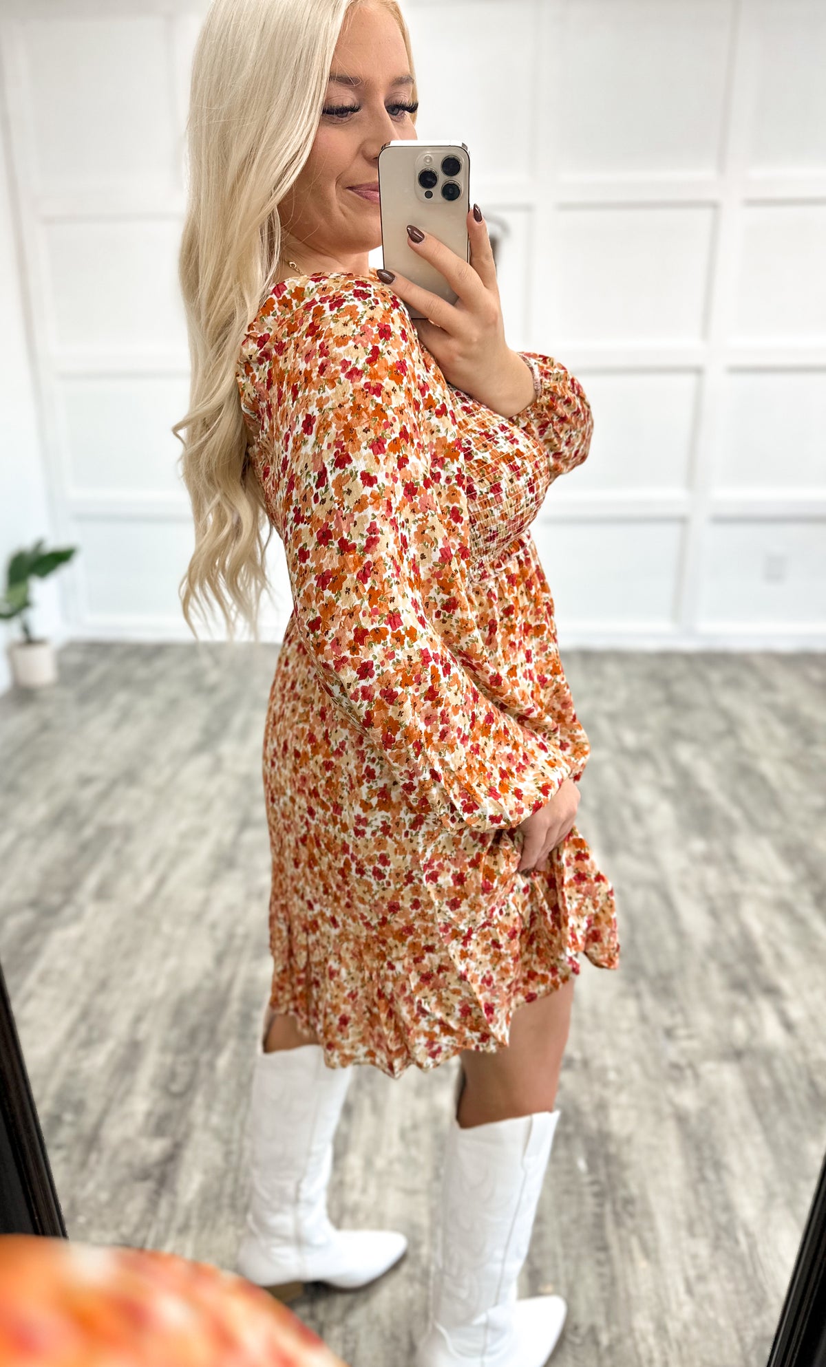 Fall Ditzy Floral Swing Dress