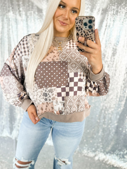 Mixed Signals Patchwork Top