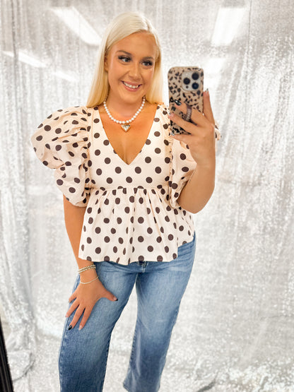 Scarlett Polka Dot Blouse