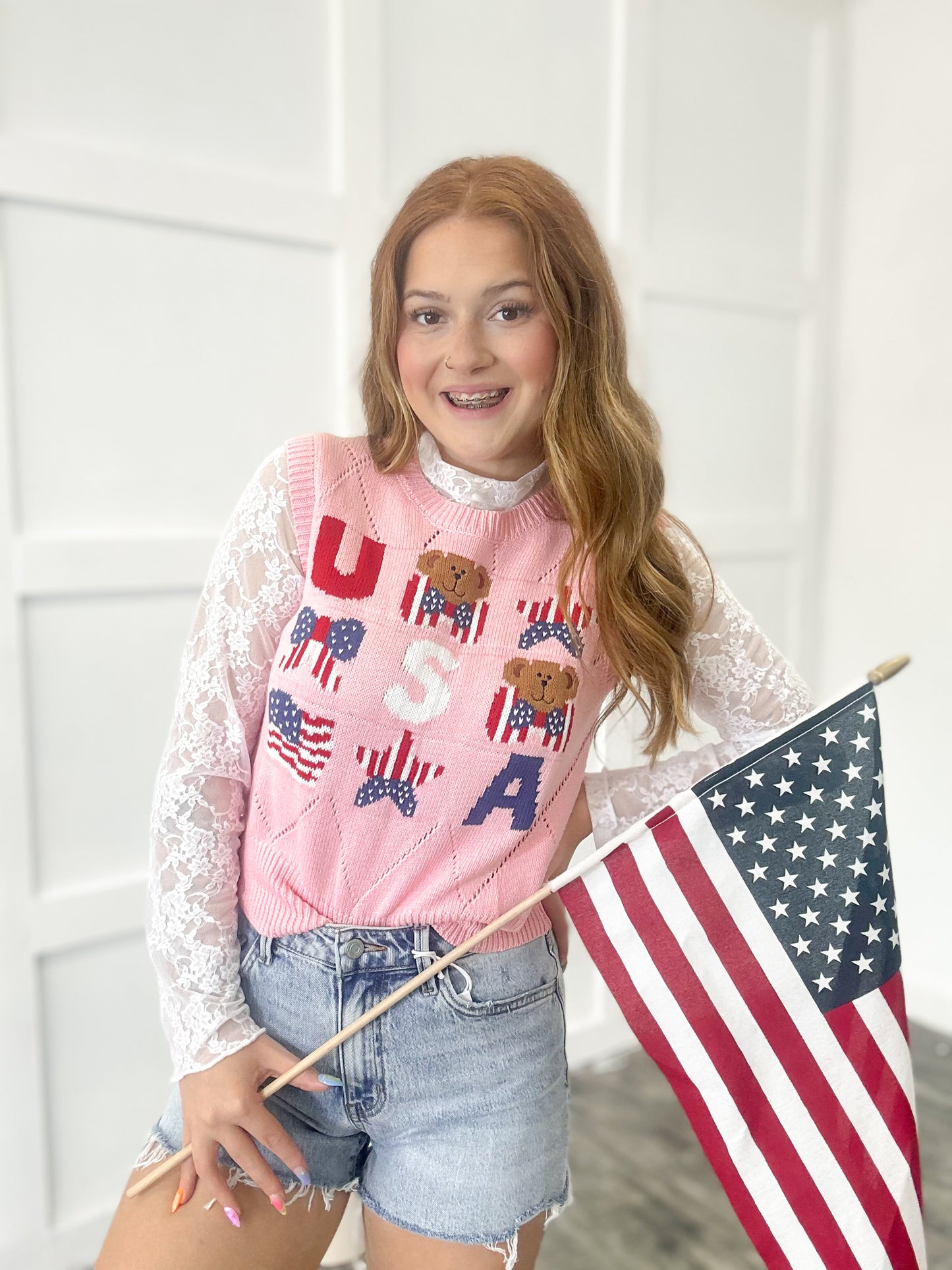 Miss USA Sweater Vest Top