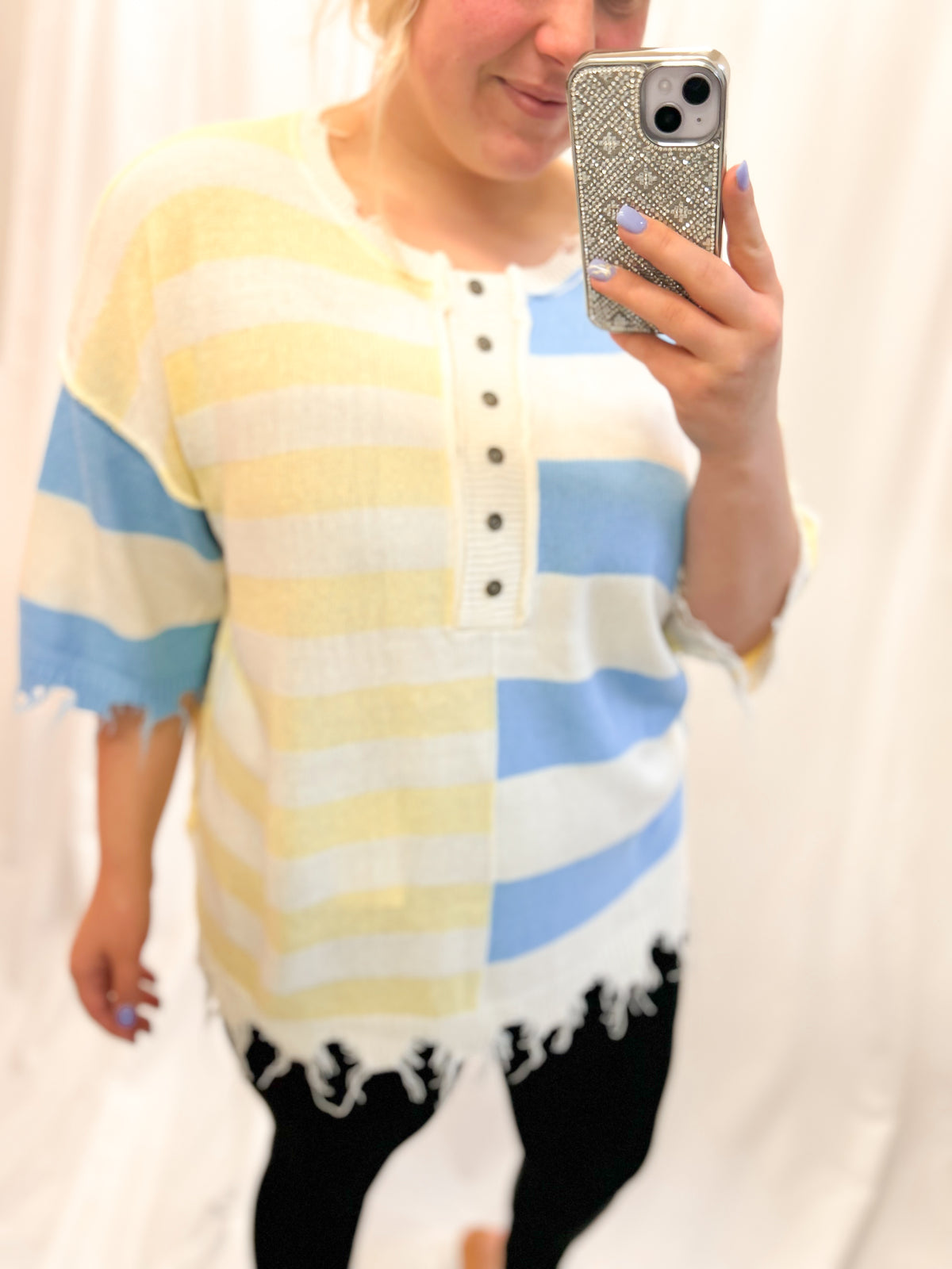 Distressed Colorblock Easy Does It Distressed Colorblock Top – Hadley Kate’s Boutique