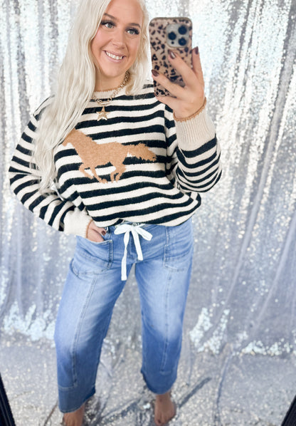 Striped Stables Sweater