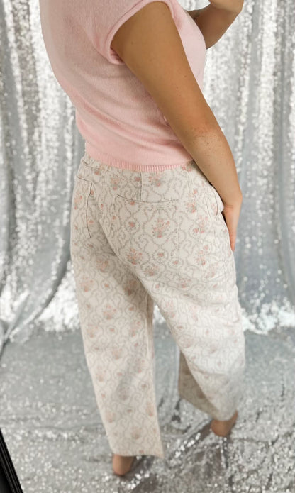 Love Shack Floral Straight Fit Jeans