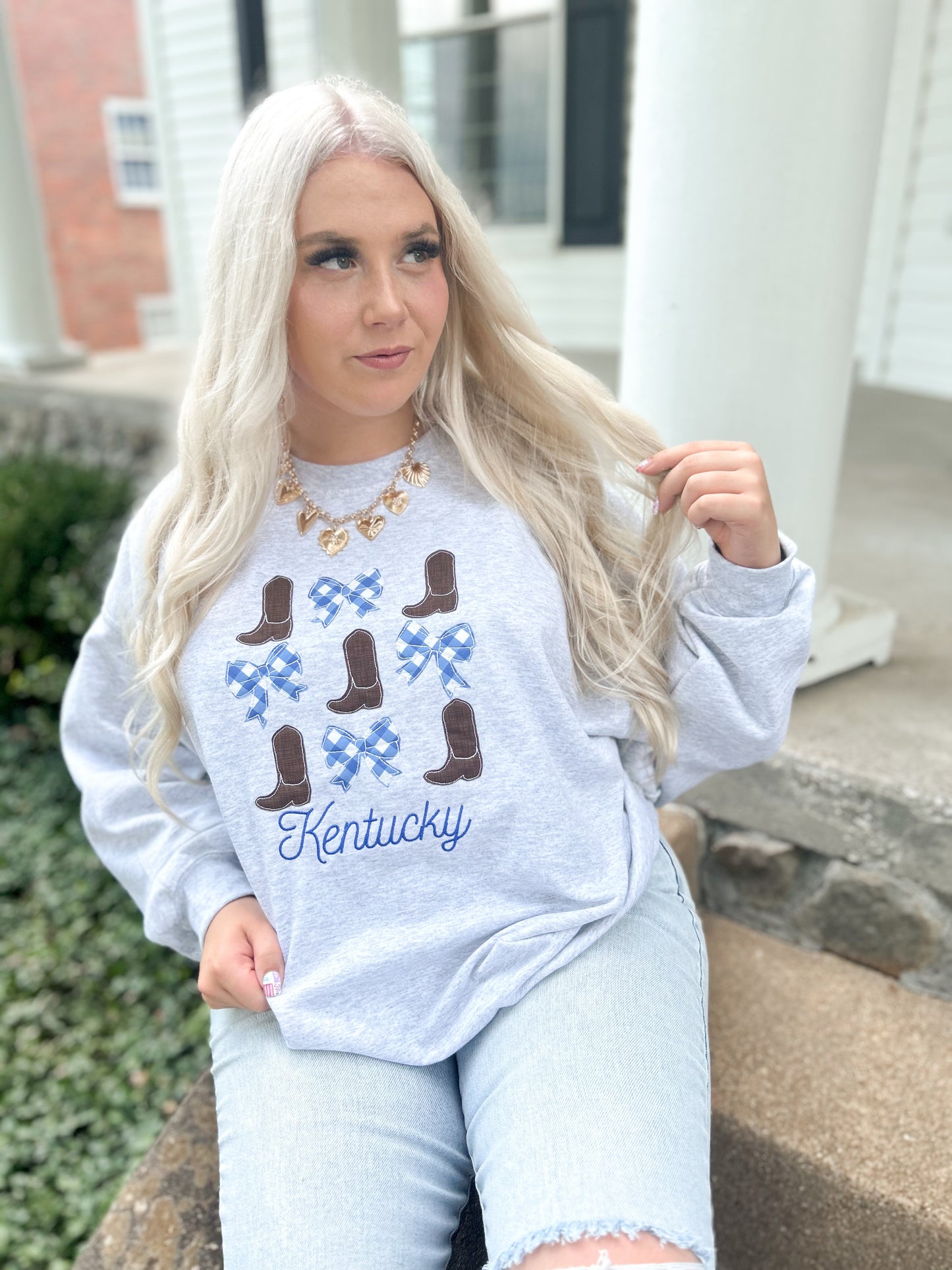KY Boots Appliqué Crewneck