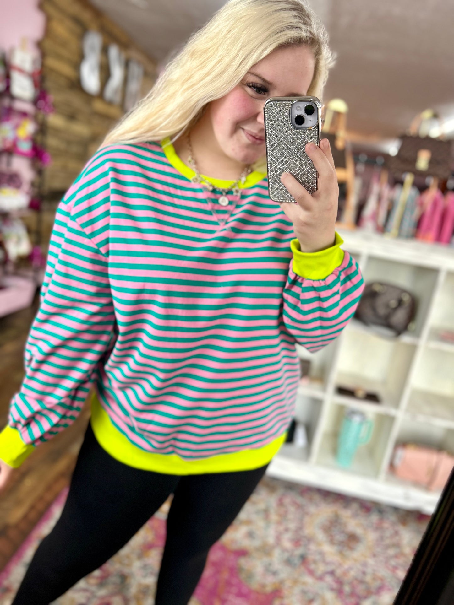 Avery Striped Oversized Crewneck