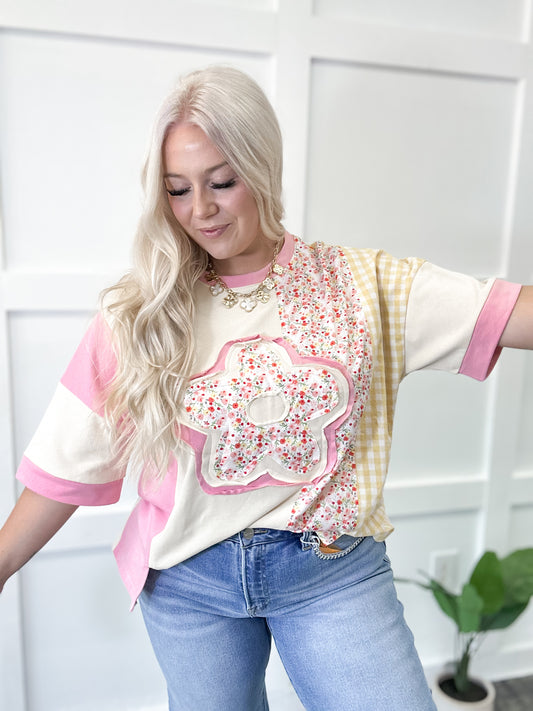 Daisy Picnic Patchwork Top
