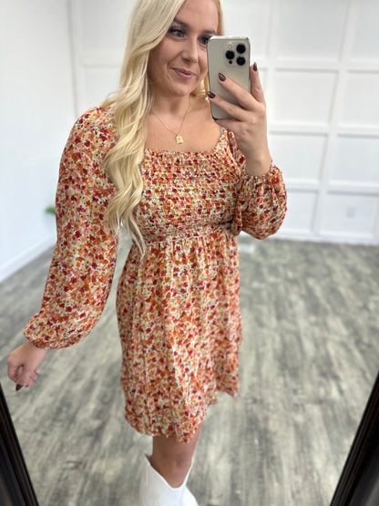 Fall Ditzy Floral Swing Dress
