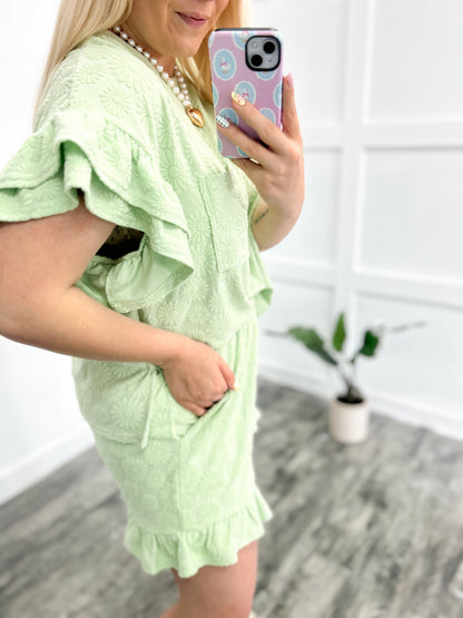 Daisy Ruffle Set (Lime Green)