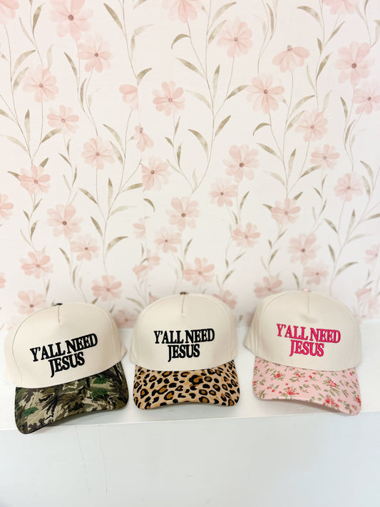Yall Need Jesus Embroidered Hats