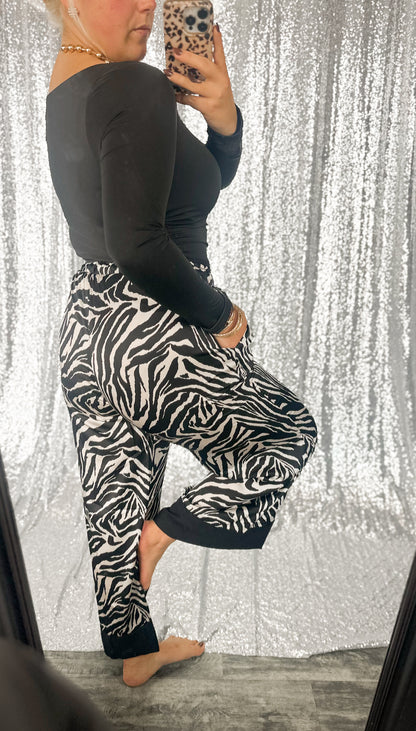 Zebra Satin Bow Pants