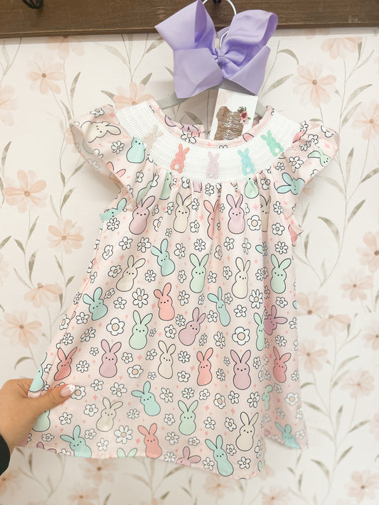 Daisy Peep Smocked Girls Dress