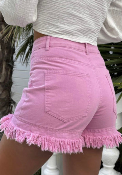 Barbie Frayed Denim Shorts