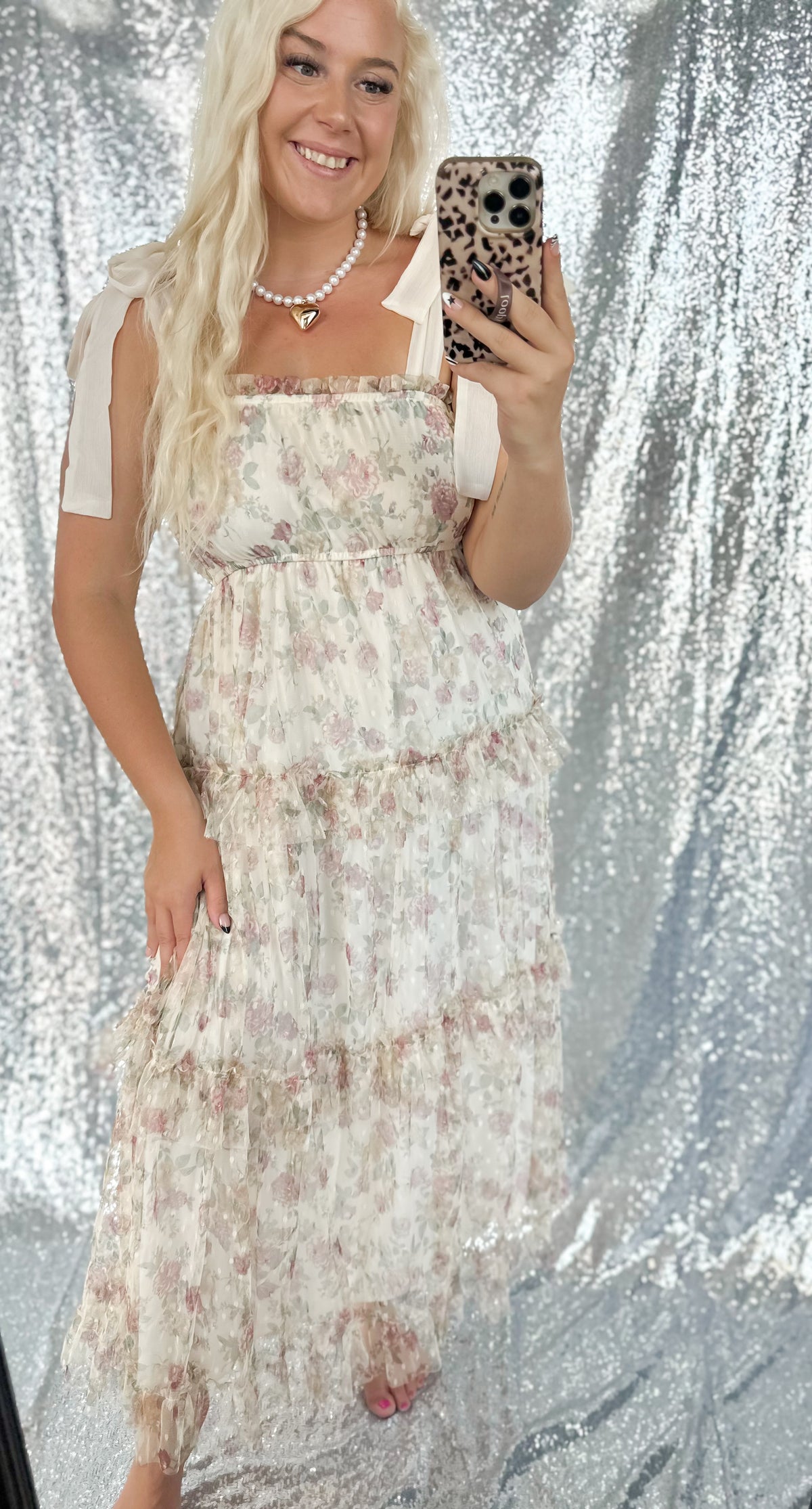 Down South Floral Tulle Maxi Dress