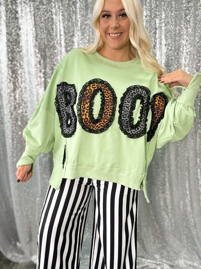 {BOO} Oversized Patchwork Crewneck