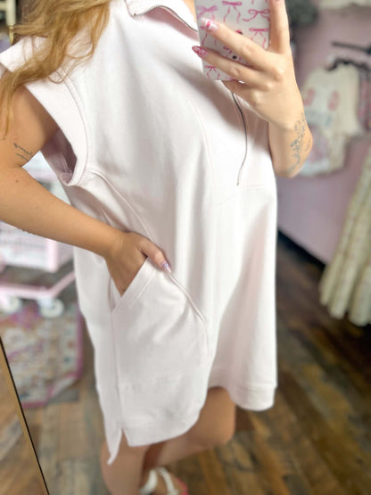 Heather Pink Athletic Zip Dress