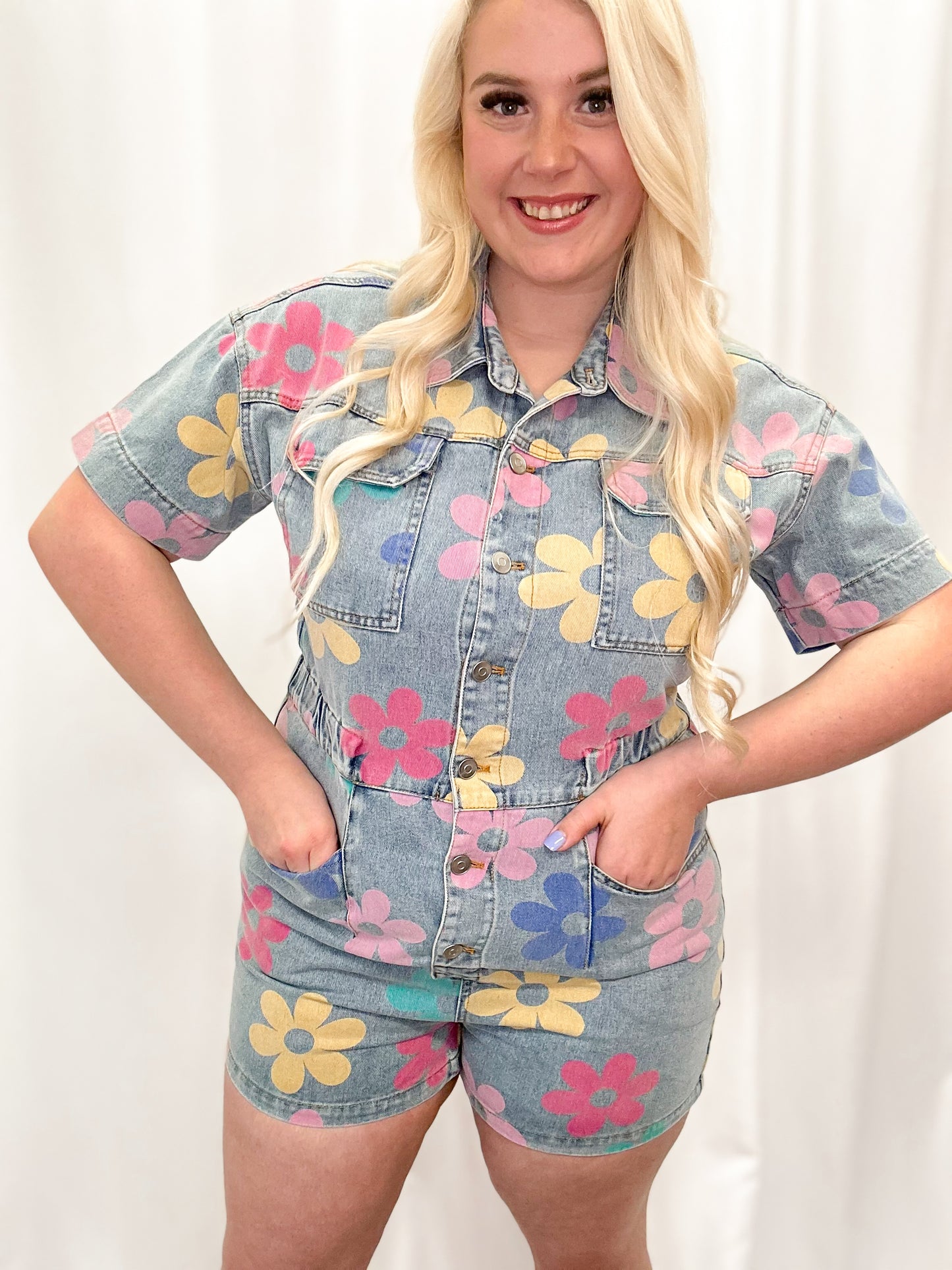 Happy Days Denim Romper