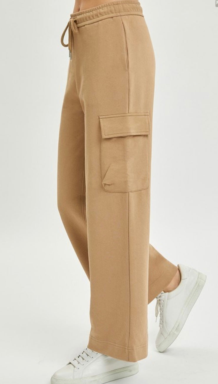 Risen Cargo Wide Leg Pants/ Latte