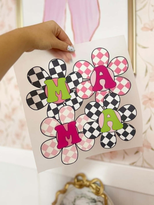 Checker Daisy Mama Print