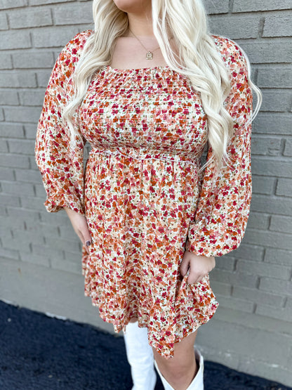 Fall Ditzy Floral Swing Dress