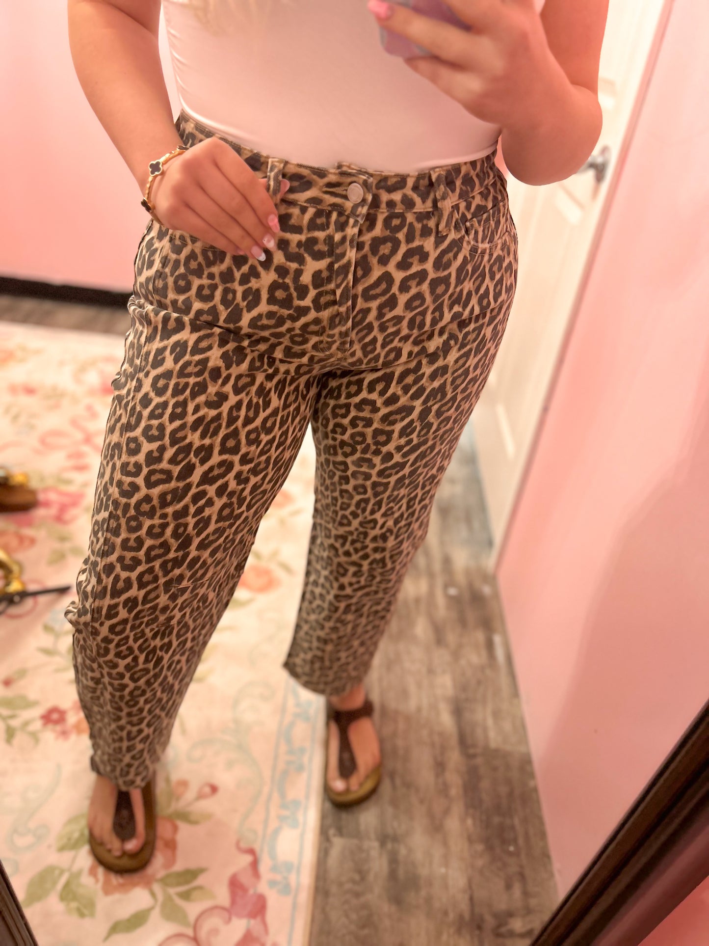 Leopard Luxe Barrel Jeans
