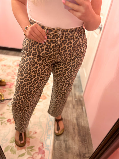 Leopard Luxe Barrel Jeans