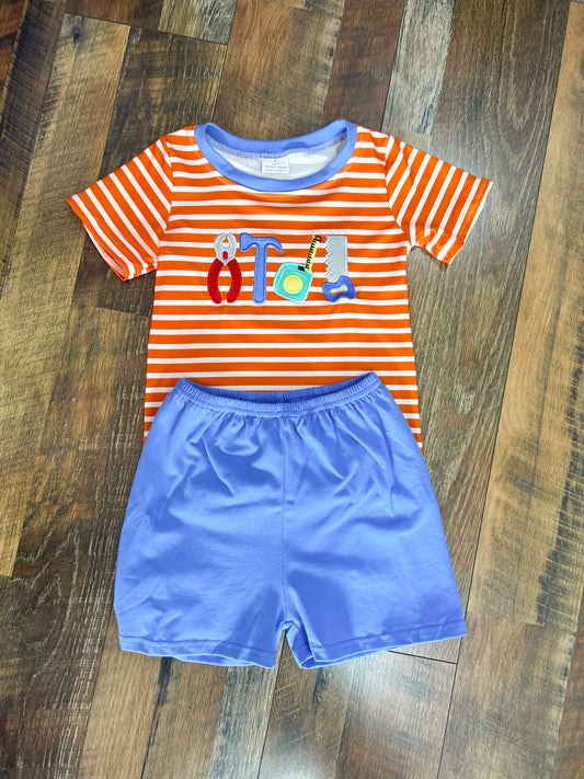 Boys Toolbox Embroidered Short Set