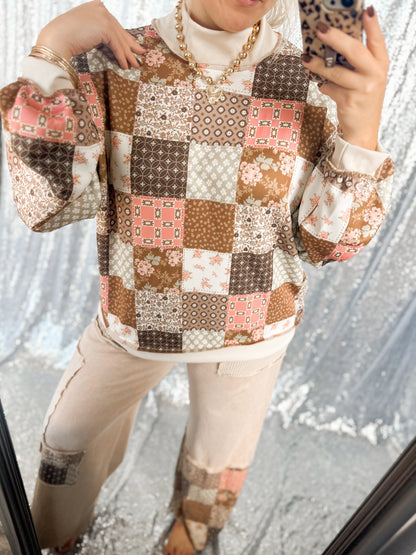 Autumn Heirloom Patchwork Mockneck