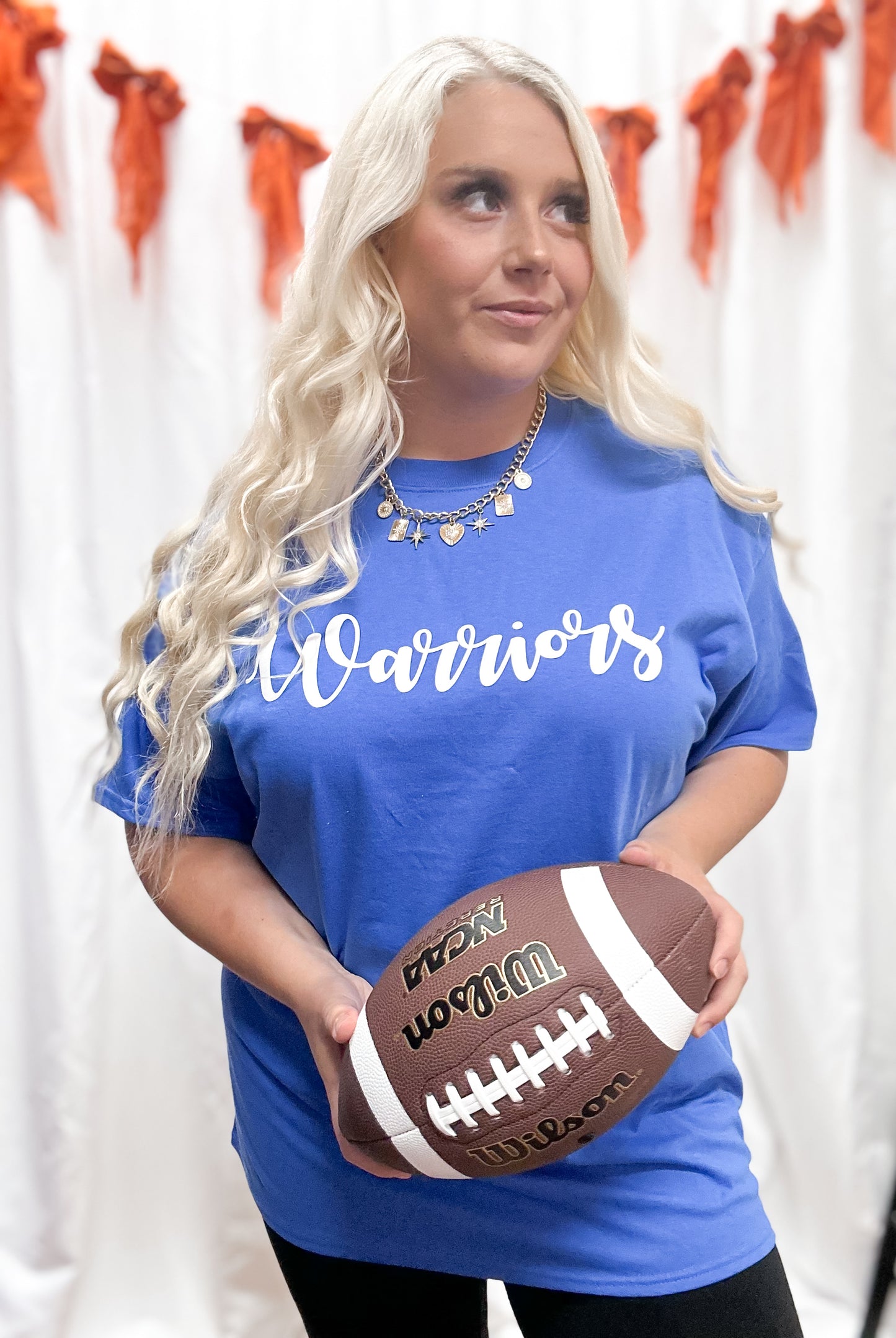 Warriors Cursive Puff Tee