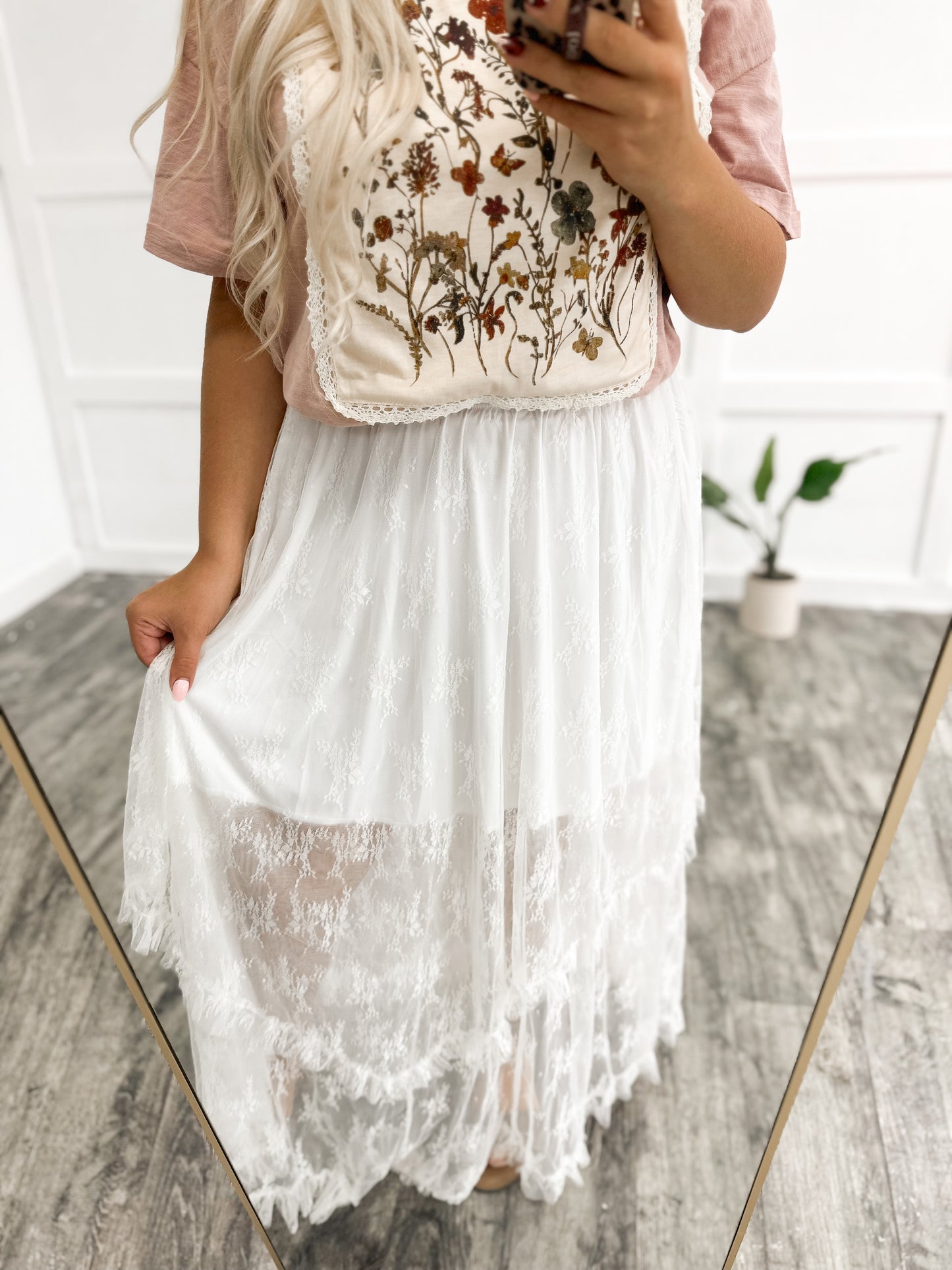 White Lace Maxi Skirt