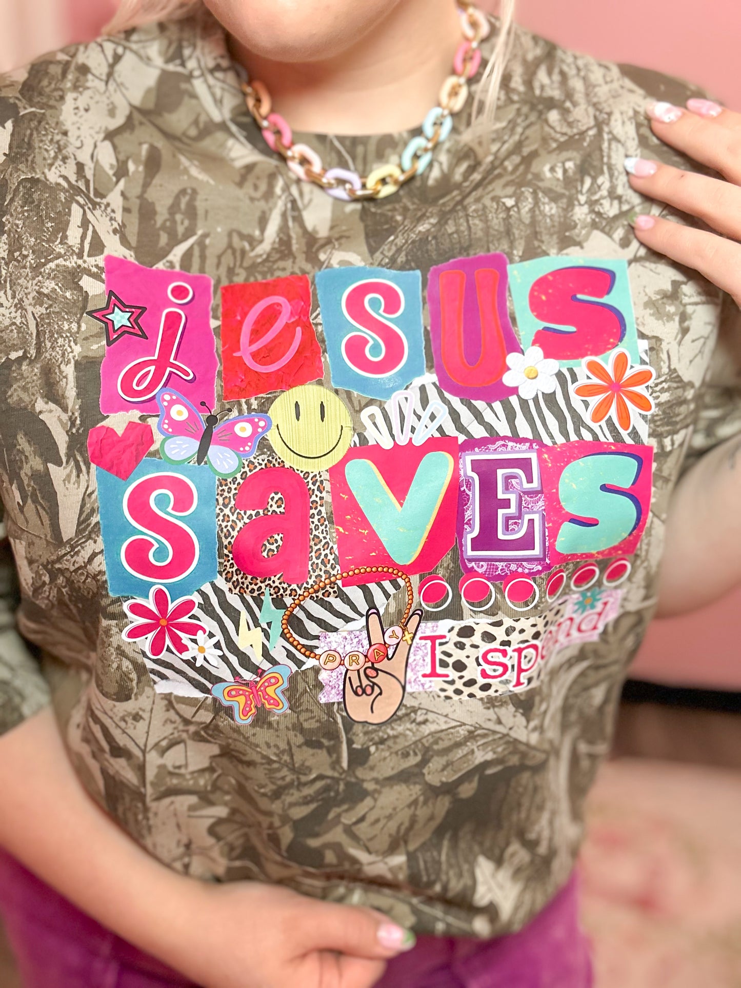 Jesus Saves I Spend Camo Tee