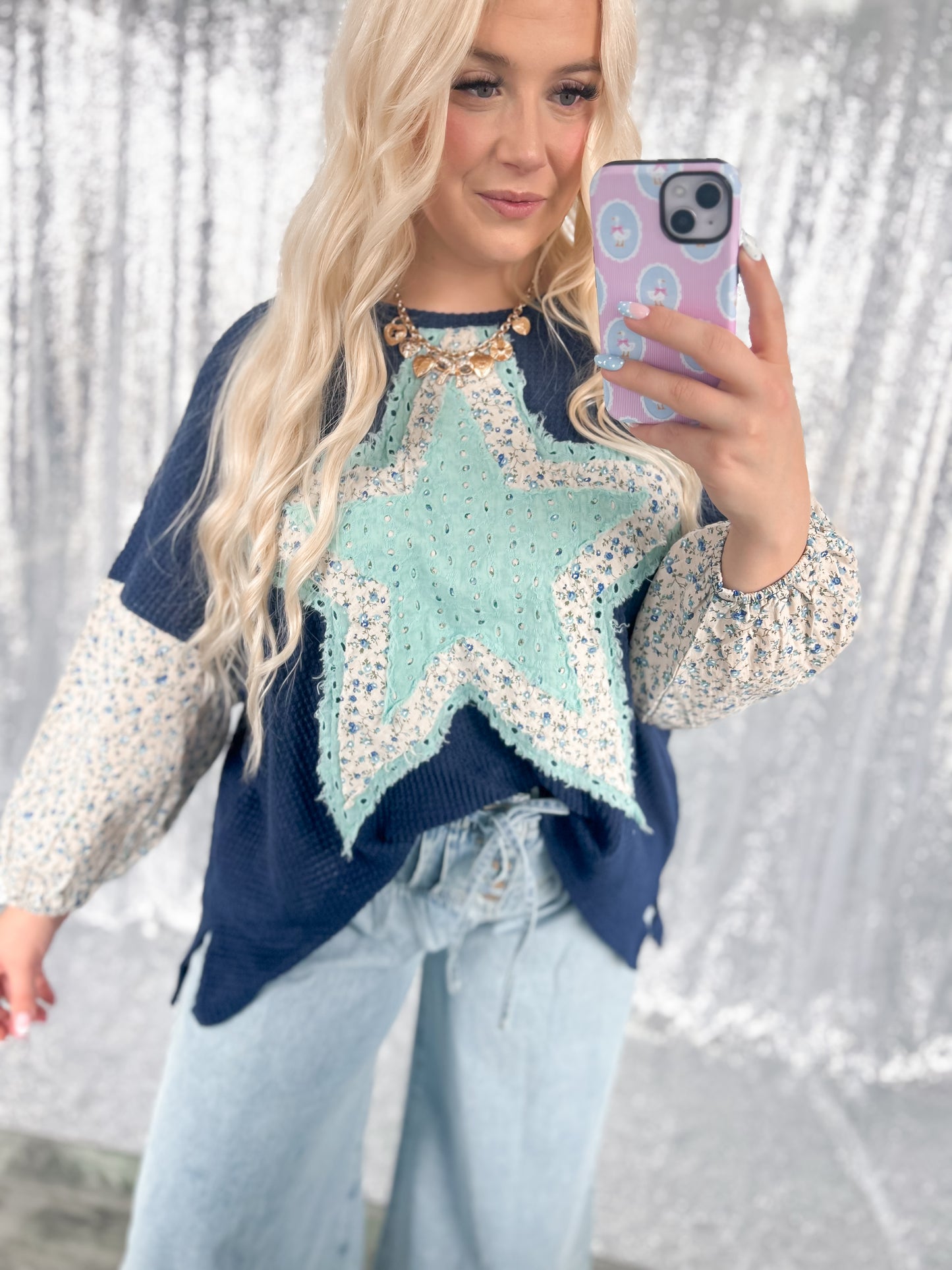 Floral Patchwork Star Top
