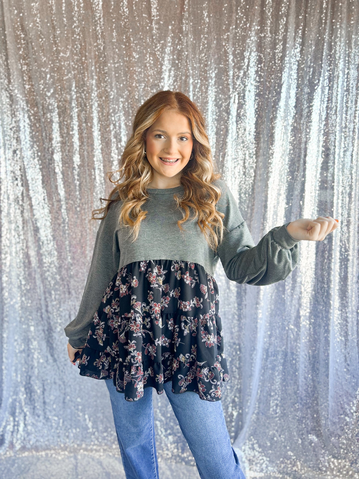 Twilight Bloom Babydoll Top