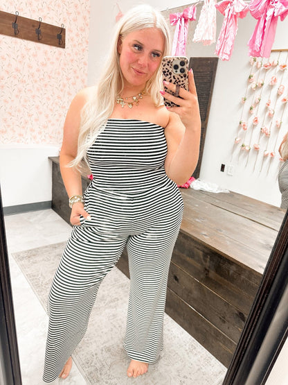 Black Striped Tube Top {Set}