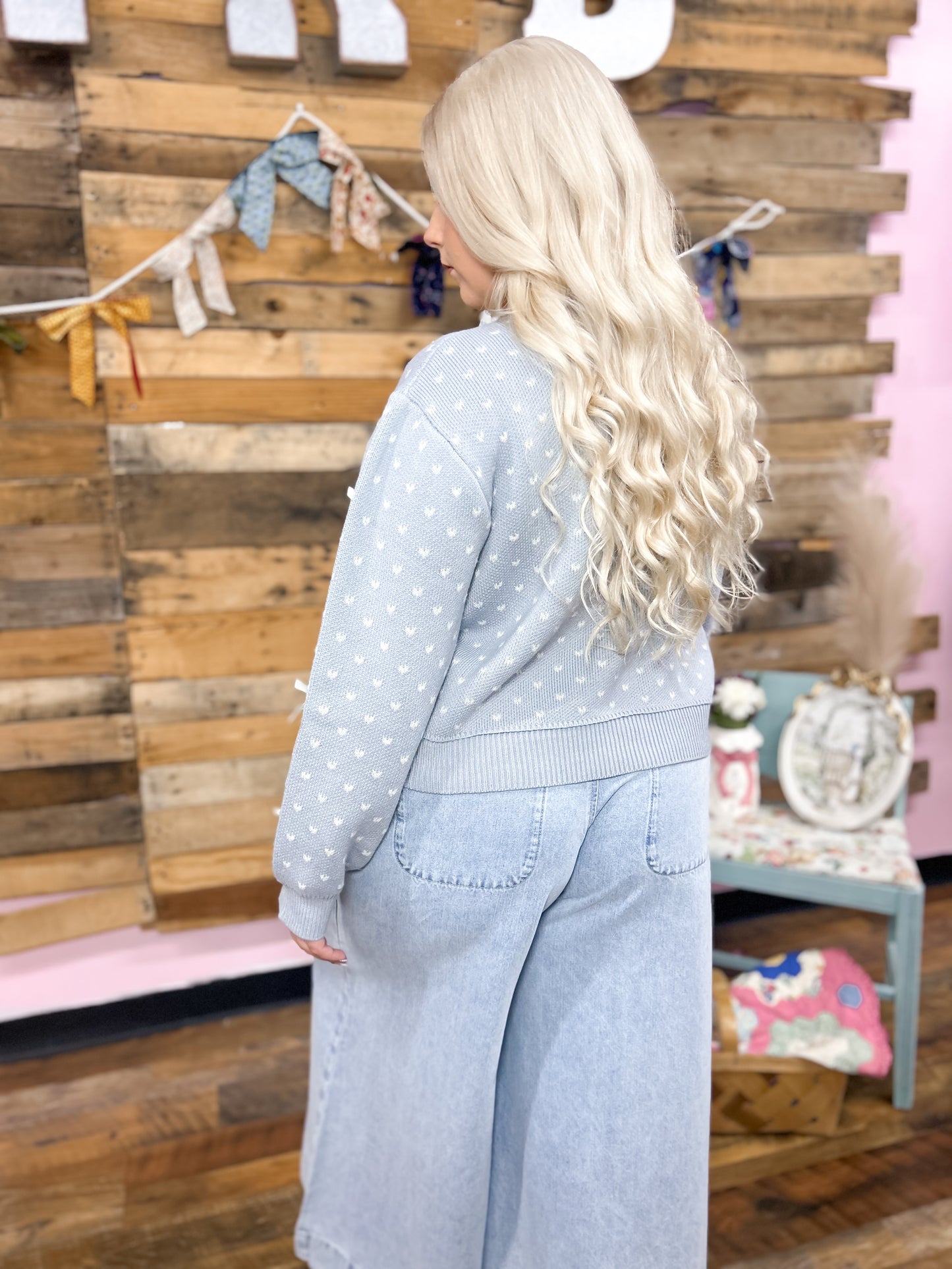 Blue Belle Bow Cardigan