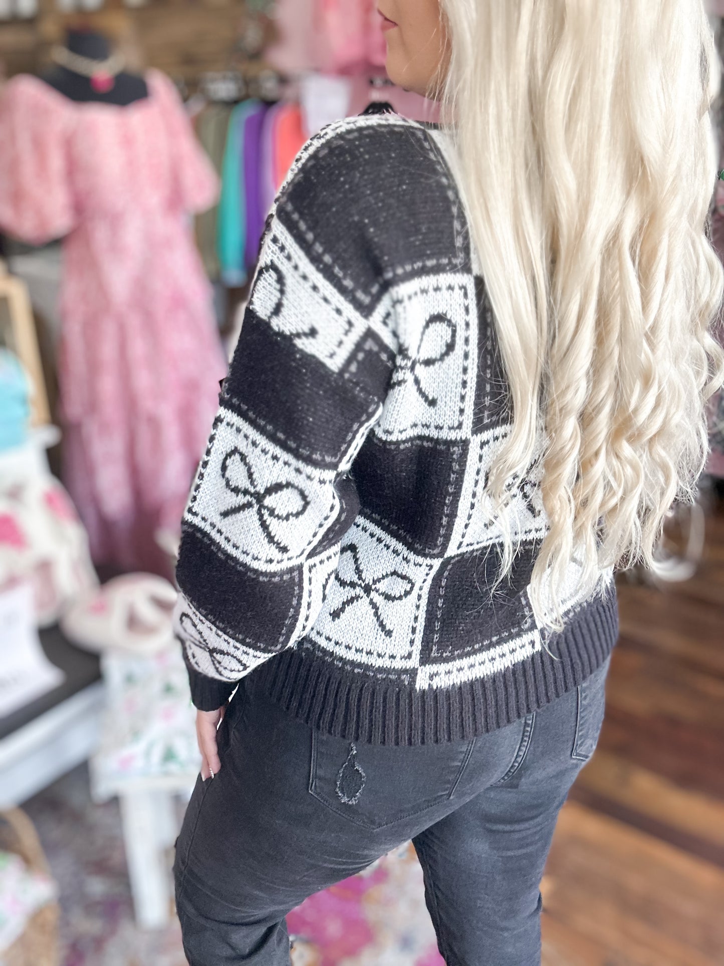 Bow Block Babe Sweater
