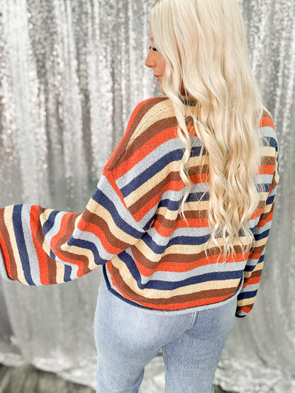 Harvest Striped Knit Sweater Top