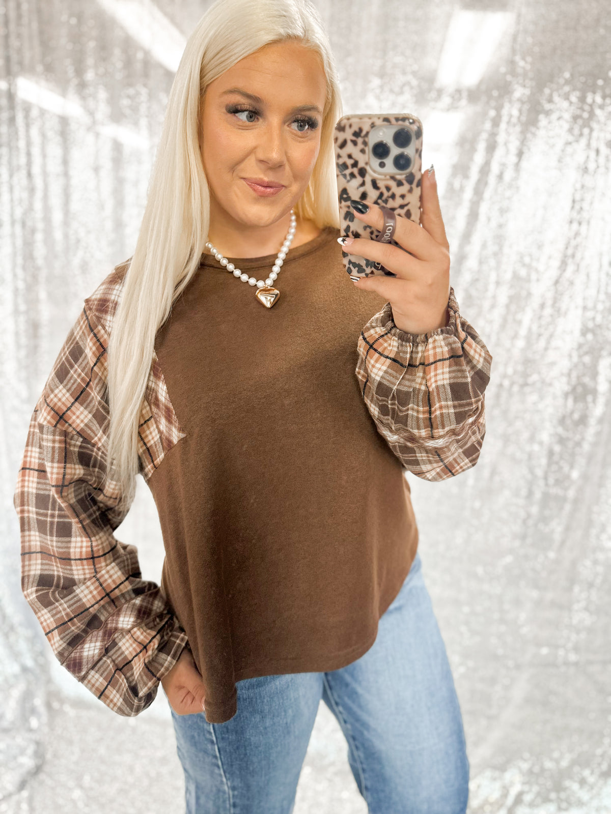 Autumn Flannel Colorblock Top