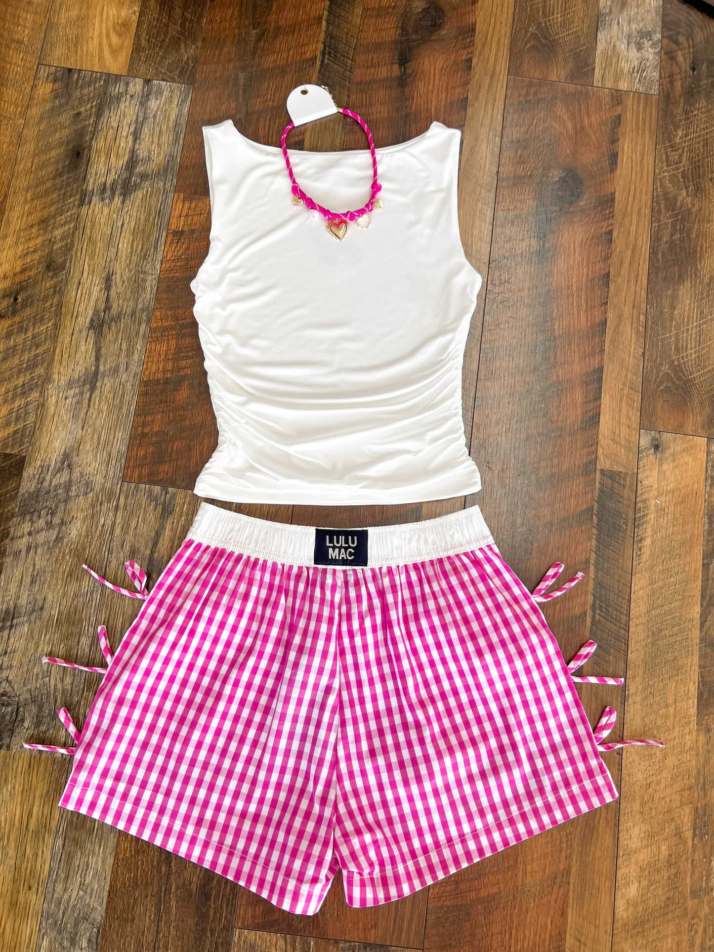 Lulu Mac Gingham Bow Boxer Shorts