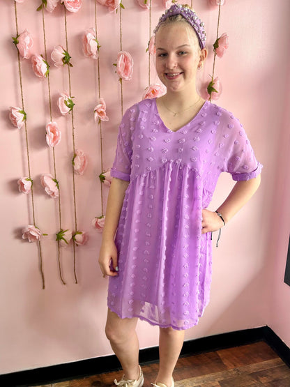 Swiss Dot Dress (Lavender)