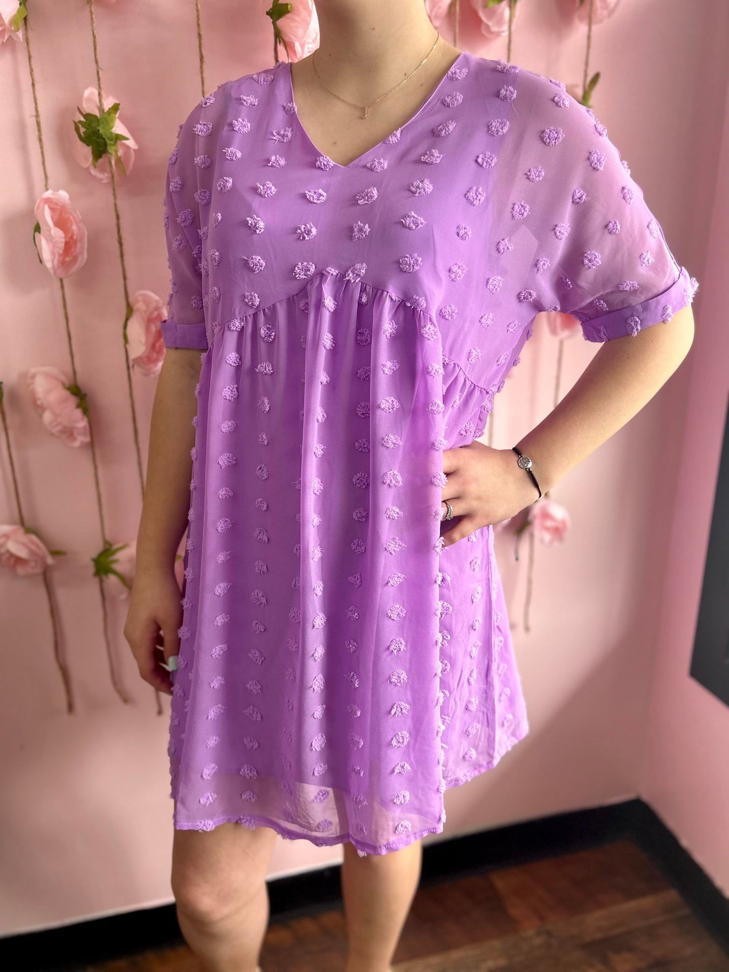 Swiss Dot Dress (Lavender)