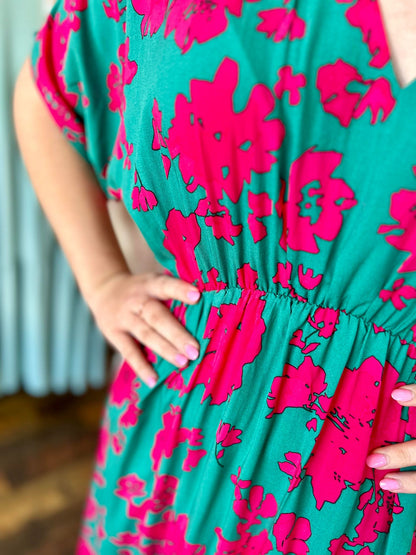 Kelly Green & Fuchsia Maxi