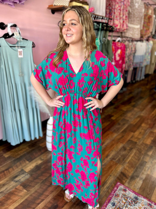 Kelly Green & Fuchsia Maxi