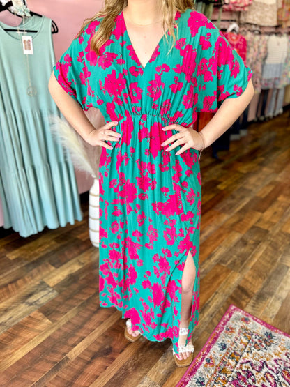 Kelly Green & Fuchsia Maxi