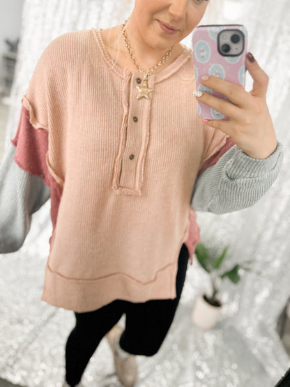 Winter Hues Colorblock Top