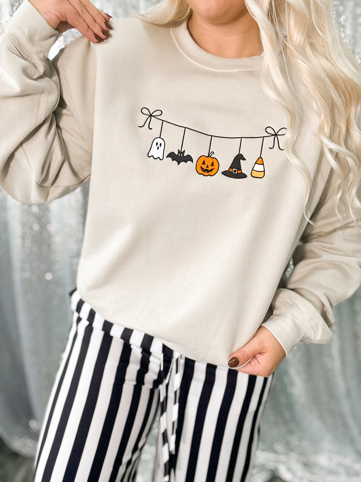 Spooky Garland Embroidered Sweatshirt